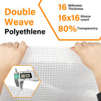 16 Mil Greenhouse Cover,Clear Plastic Tarps Heavy Duty Waterproof 12X16FT
