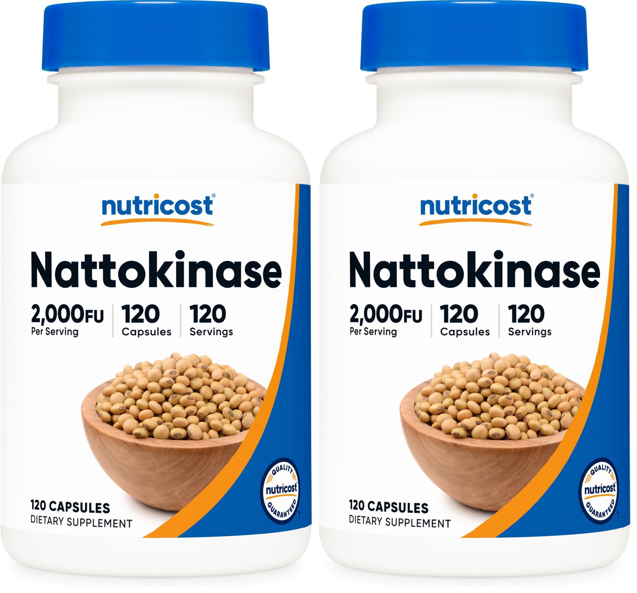 Nutricost Nattokinase 2,000FU, 120 Capsules - Gluten Free, Non-GMO, Vegetarian Friendly (Pack of 2)