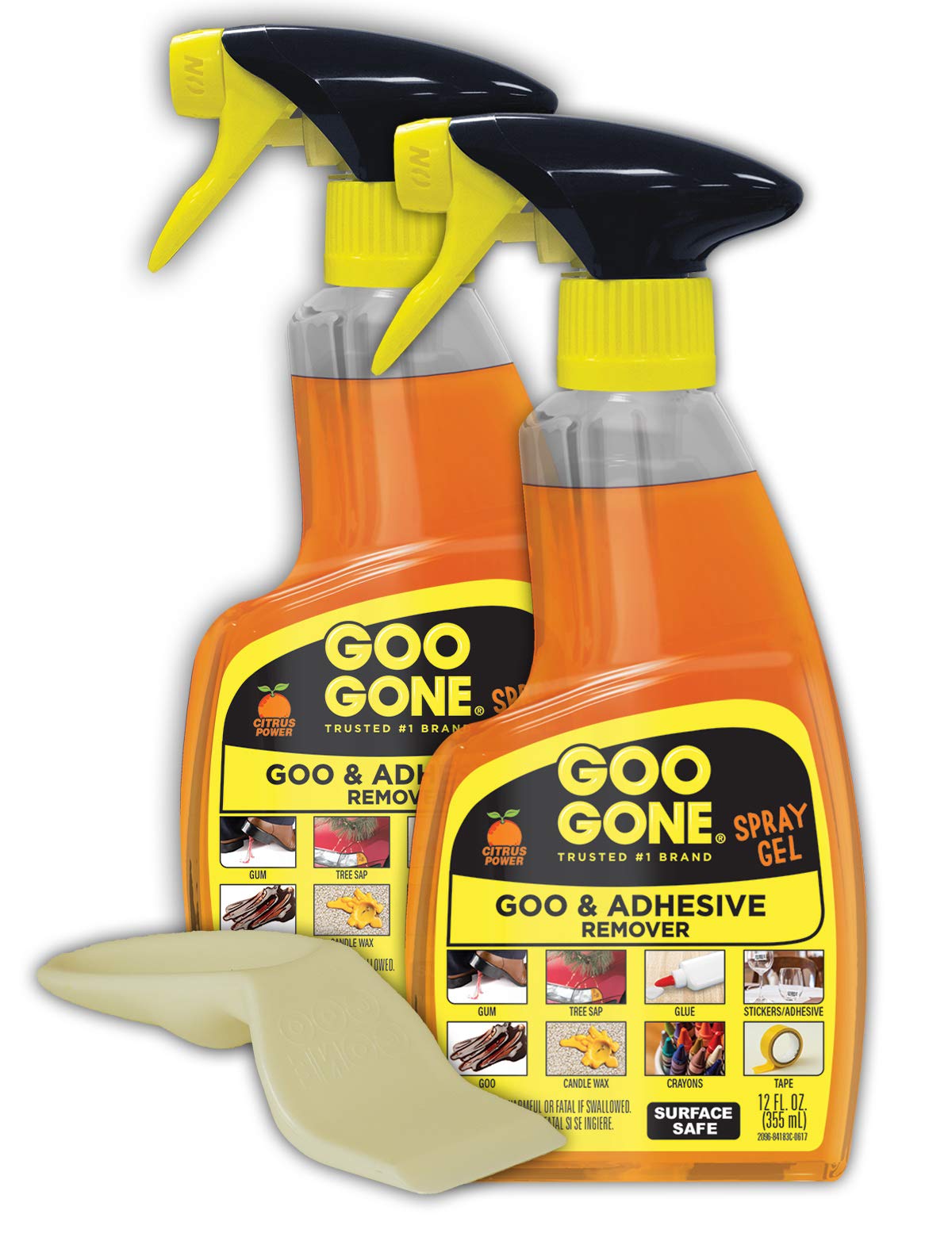 Goo Gone Adhesive Remover Spray Gel, 2 Pack with Sticker Lifter