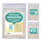 ATNreuro Vegan Separated Empty Capsules Size 00 (1000 Count), HPMC Pill Capsules Empty for DIY Supplement Filling
