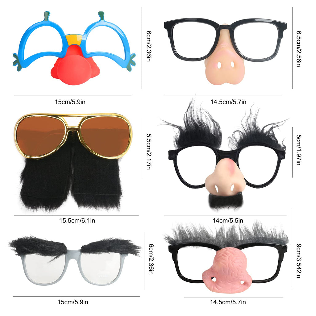Ocean Line Funny Disguise Glasses, 6 Pairs for Halloween Photo Booth Props