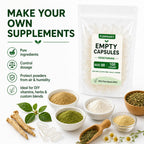 FUMMANY Size 00 Vegan Empty Pill Capsules -1000 Count Clear Veggie Vegetarian Capsule Filling Vitamin Powders for DIY Supplements