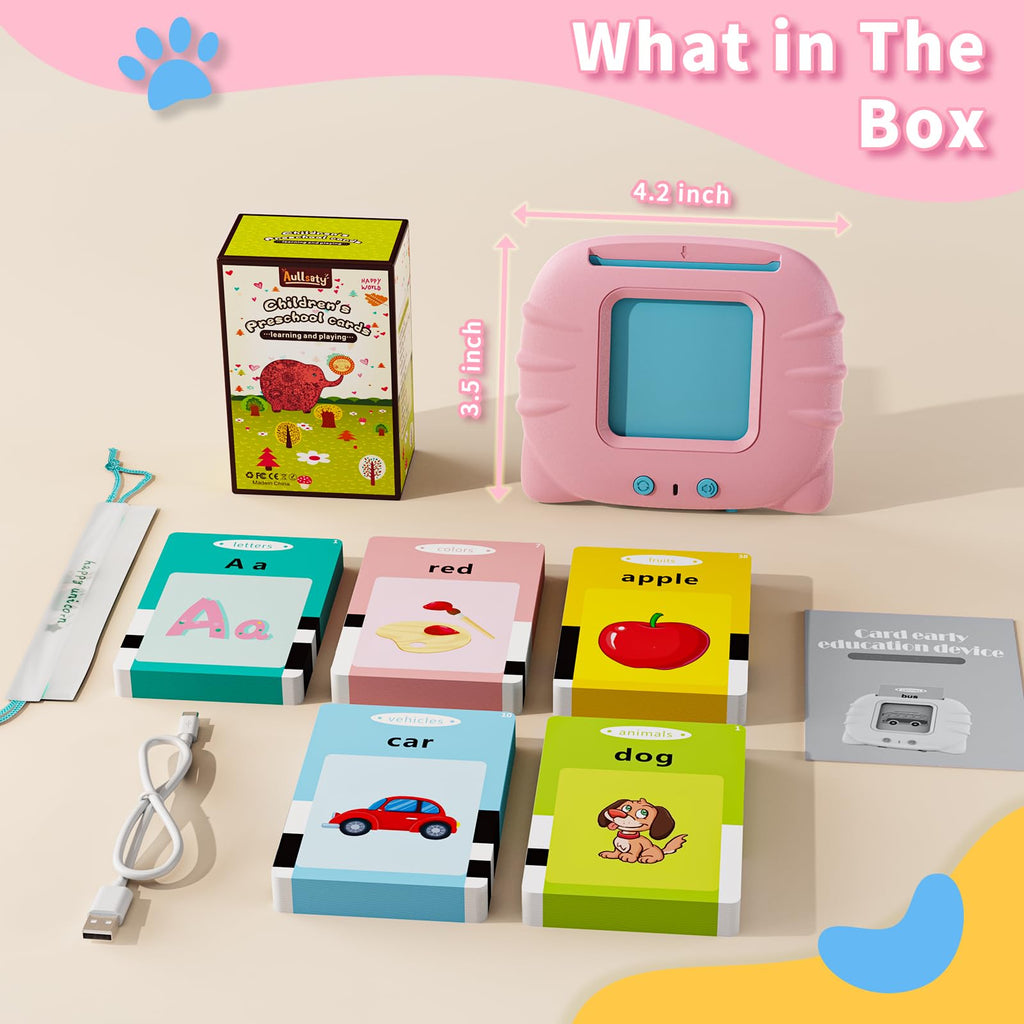 Aullsaty Toddler Toys Talking Flash Cards for 1 2 3 4 5 6 Year Old Boys and Girls, Autism Sensory Toys for Autistic Children, Learning Educational Montessori Speech Therapy 248 Sight Words Kids Gifts