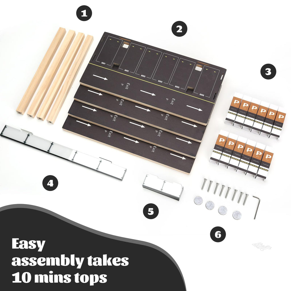 Saichotoy Display Case Compatible with Hot Wheels & Matchbox, 1/64 Scale Diecast Toy Car Storage, Parking Garage Diorama - Freestanding Storage with 4 Levels 24 Spots Maximum 40 Cars