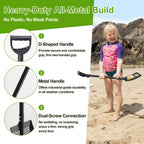 Sifter Shovel for Chicken Coop, 47 Inch Heavy Duty Beach Sifting Shovel for Sand Rock Poop Cleaning, Metal Detector Shovels for Farm, Gardening, D-Grip Handle, Square Gardening Shovels
