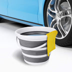 Eurow Indoor and Outdoor Collapsible Bucket with Handle, 10 Liters, 2.6 Gallons, Gray and White (Pack of 2)