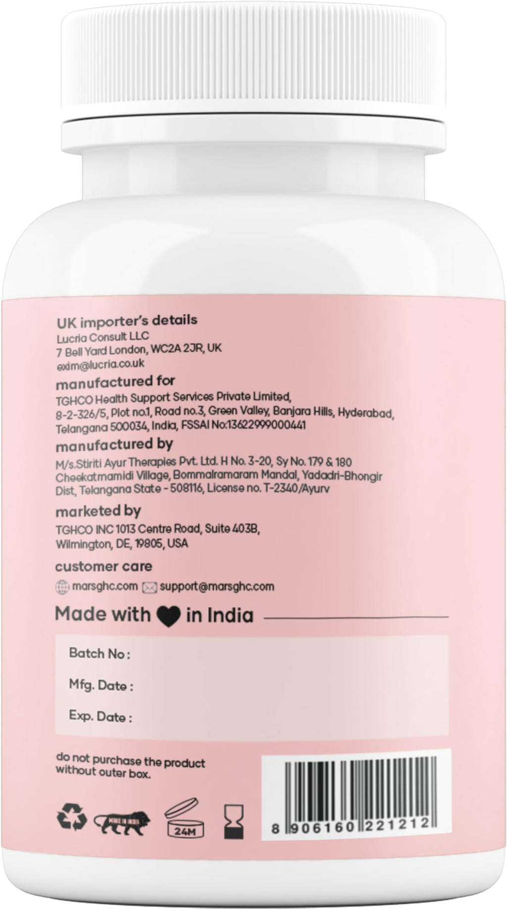 mars by GHC NitroBurn Combo: Powered by Nitric Oxide & Himalayan Berberine | Pack of 1 | 120 Capsules