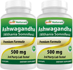 Best Naturals Ashwagandha Extract 500 Mg 120 Capsules (Pack of 2)
