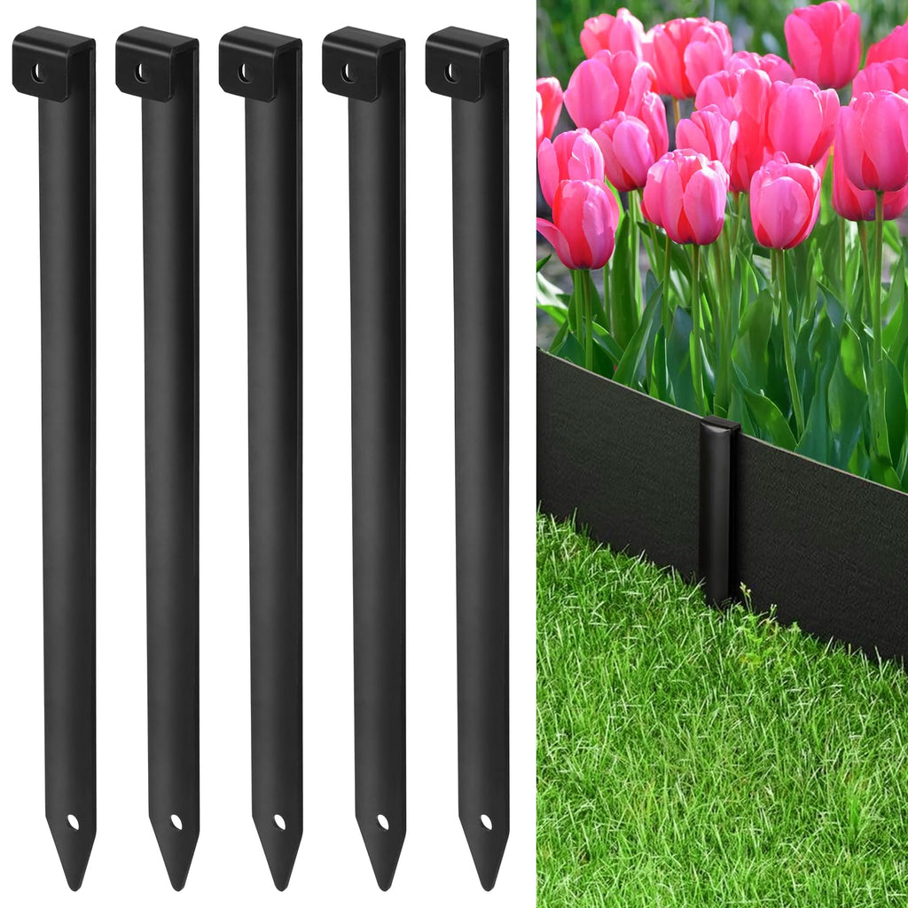 GZBEVITAR Landscape Edging Metal Stakes, 10 Inch Garden Edging Stakes
