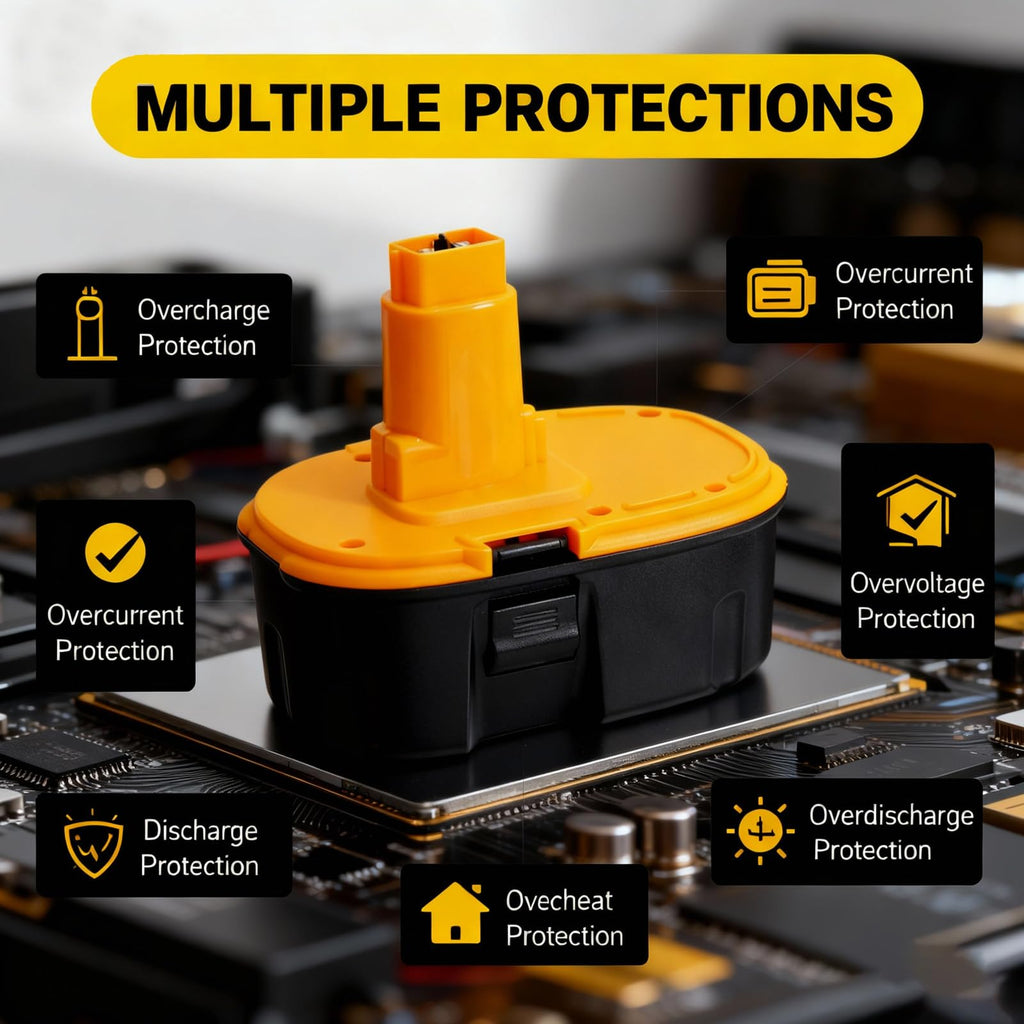 BATWAYPRO Upgraded 18V Replacement Battery for Dewalt 18V XRP Type Tools, 5.0Ah Ni-MH Battery 2-Pack Compatible with DC9096, DC9071, DE9096 DE9098,DW9071, DW9095, DW9096 Power Tools & Chargers