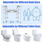 Toilet Seat Riser for Seniors, FSA HSA Eligible Raised Toilet Seat with Handles, 8-Level Height & 3-Level Width Adjustment, Fits Most Body Sizes and Toilets, for Pregnant & Disabled