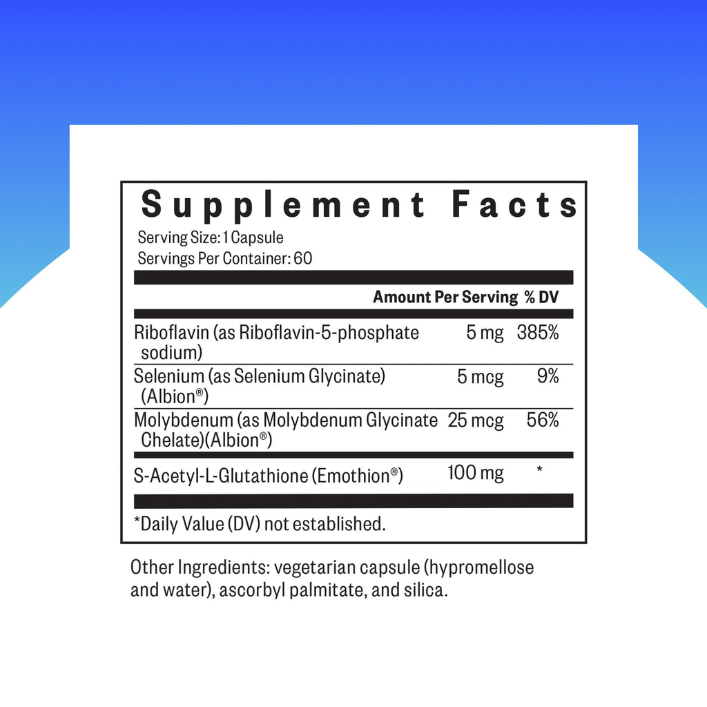 Seeking Health Glutathione Plus, 100 mg S-Acetyl-L Glutathione with Cofactors, Immune and Detoxification Support, Liver Health, Antioxidant and Free Radical Support, Vegetarian (60 Capsules)