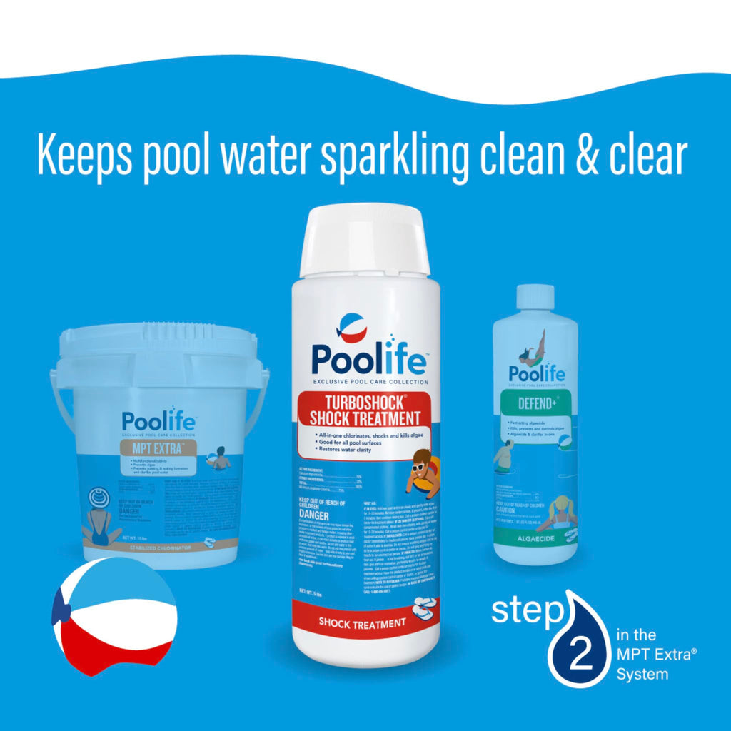 Poolife Turbo Shock to Eliminate Algae, Bacteria & Cloudy Water - Strongest 78% Calcium Hypochlorite Pool Shock - Fast-Dissolving, No Pre-Mixing - Safe Chlorine Shock for All Surfaces - 6 X 1lb Bag