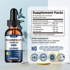 Magnesium Glycinate Liquid Drops, Triple Magnesium Complex Supplement with Citrate, Malate 500mg Ashwagandha, L-Theanine, Vitamin B6 for Sleep, Calm, Stress Relief, Bone, Muscle, Mood - Lemon Flavor