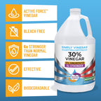 Simply Vinegar 30% Vinegar – Pure Concentrated Active-Force Vinegar for Cleaning, Home, and Garden, 128 oz