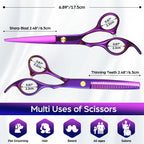 Wenshall Hair Cutting Scissors Professional 6.89 inch Barber Scissors Multifunctional Salon Thinning Scissors Straight Shears Tools for Mother Father Friends' Christmas Gift