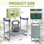 2-in-1 Heavy Duty Foldable Garden Kneeler And Stool With EVA Pad, Green