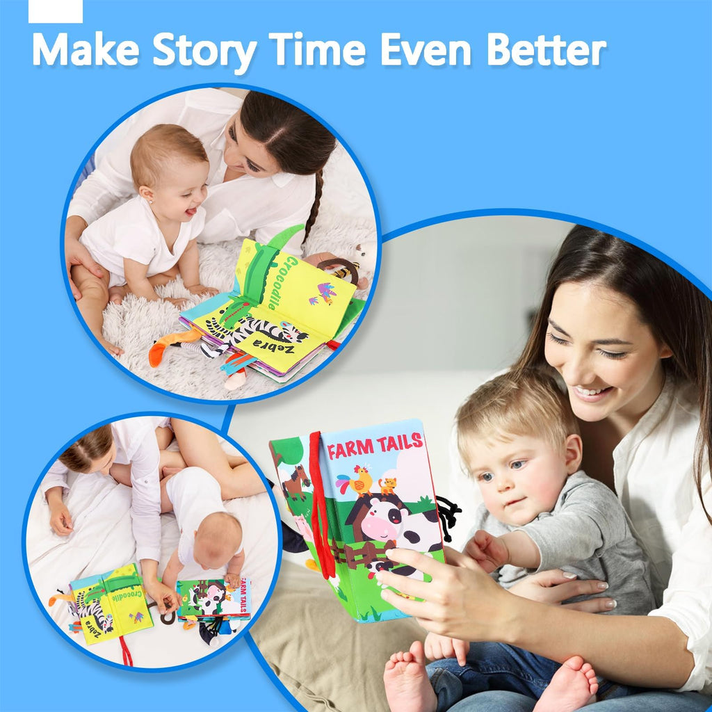 beiens Baby Books 0-6 Months, 2PCS Baby Toys 0-3-6-12-18 Months, Touch Feel Sensory Cloth Crinkle Soft Books, Tummy Time Toys, Infant Newborn Toys, Baby Boy Girl Shower Gifts Stroller Toys, MR1617.