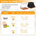 CHUNZEXI 48 Pack Square Chair Leg Floor Protectors for Hardwood Floors, Silicone Felt Covers Pads Caps, Protect Wood Furniture Feet Floors Noise Reduce and Scratch (Square Large)