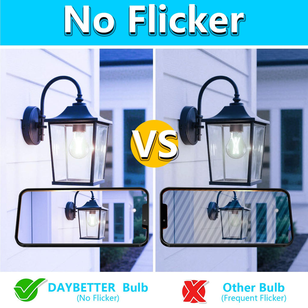 DAYBETTER 24 Pack A19 Vintage LED Edison Bulbs, 60W Equivalent Dimmable LED Bulbs, High Brightness 5000K Daylight, 800 Lumens, 8W E26 Standard Base, Ultra-Bright, CRI80+, Clear Glass Filament Bulb