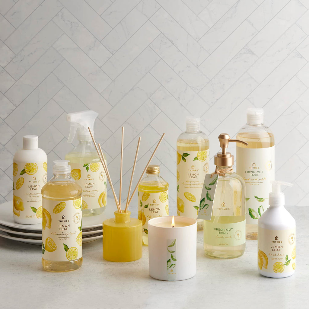 Thymes Hand Wash Refill - Scented Liquid Hand Soap Refill - Deeply Cleansing & Hydrating Formula - Plant-Based Skin Care - Clean & Invigorating Blend (Fresh-Cut Basil, 24.5 fl oz)
