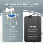 Dr. Kay's Adjustable Height Shower Chair Seat for Inside Shower, 350 lbs Heavy Duty Bathroom Stool for Bathtub, Safety Bath Bench with Backrest for Elderly and Disabled