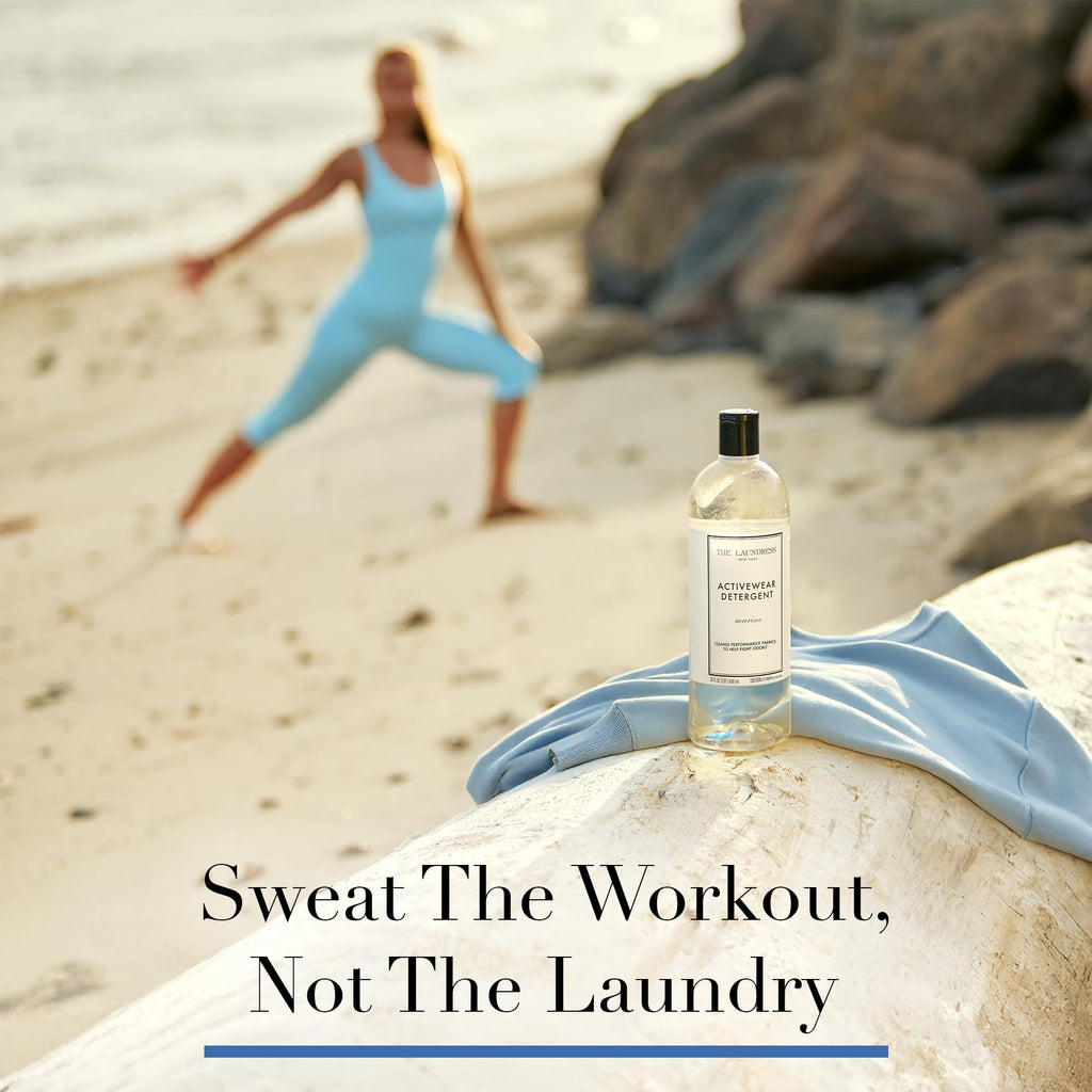 The Laundress Activewear Laundry Detergent, 32 Oz, Marine Fragrance, 4-in-1 Enzyme Blend for Workout Performance Fabrics, Fights Sweat Odors & Stains, USDA Certified Biobased Product (90%) (Pack of 2)
