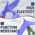 FINITEX Disposable Nitrile Exam Gloves 1000 PCS - 3.2mil Ice Blue Powder-free Latex-Free Examination Home Cleaning Food Gloves (L)