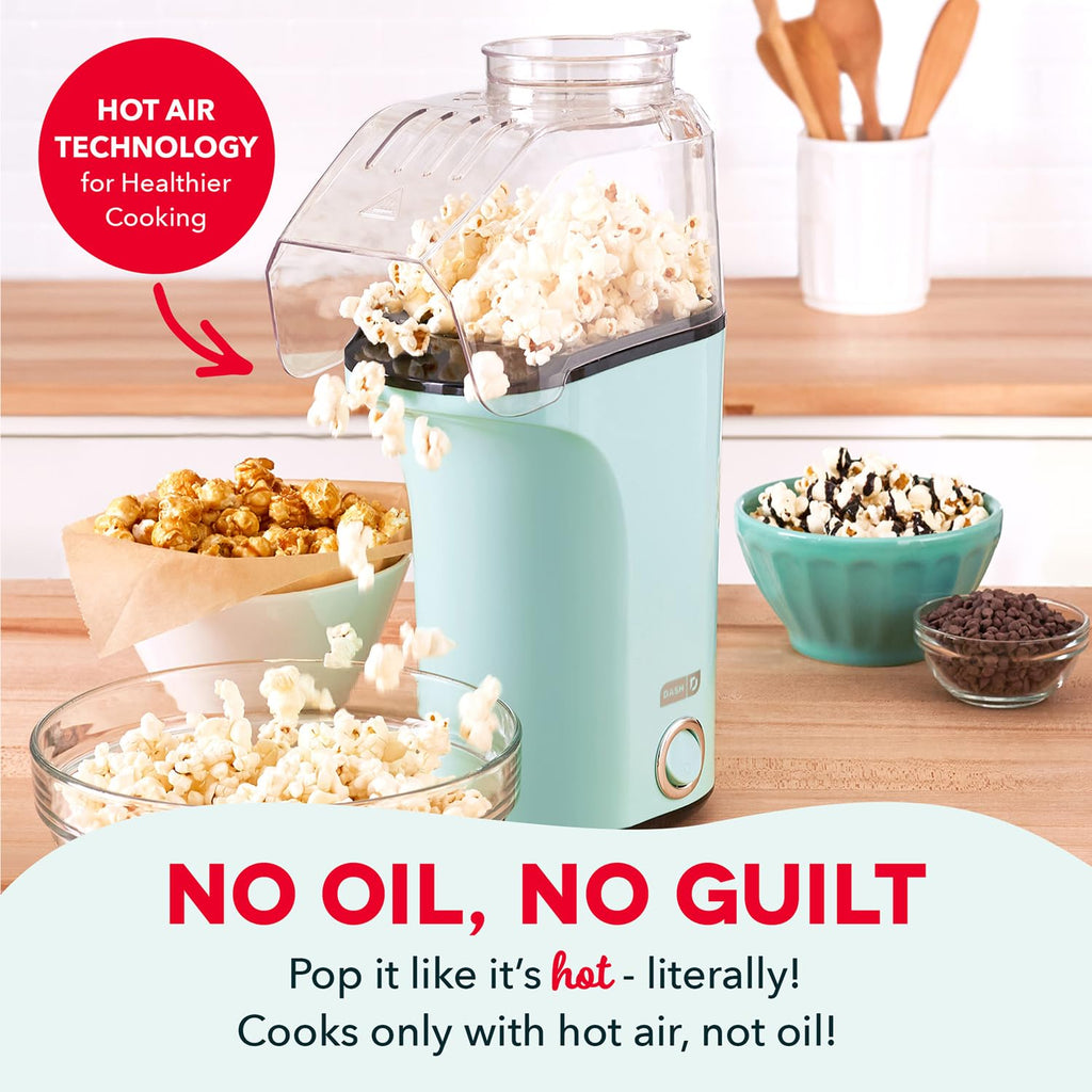 Dash Fresh Pop Popcorn Maker, Electric Hot Air Popper, 16-Cup, Aqua