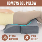 HOMBYS Adjustable Size BBL Pillow After Surgery for Sleeping,High Density Foam Butt Pillow,Brazilian Butt Lift Pillow Post Surgery Recovery for Sleeping,BBL Chair with Hole (Dark Grey)
