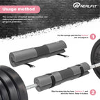 NEALFIT Barbell Pad Squat Pad for Squats���Squat Bar Pad���Great for Weightlifting,Lunges and Hip Thrusts���Foam Sponge Pad���Fit Standard and Olympic Bars Perfectly (Grey)