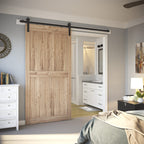 SMARTSTANDARD 7.5ft Barn Door Hardware Kit, Sliding Door Hardware, Heavy Duty, Smooth & Quiet, Easy to Install, Fit 42"-45" Wide Door Panel (I Shape Hanger)