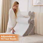 4PCS Wedge Pillow Set for After Surgery, Orthopedic Bed Wedge Pillow for Back Pain Relief, Sitting up in Bed,Recovery, Acid Reflux, Snoring, Body Pillow for Sleeping,Leg,Shoulder Support, Velvet Grey