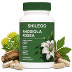 Shileoo Rhodiola Rosea Organic Supplement—Adapted Herbal Formula Helps Relieve Stress, Improve Mental Clarity, Focus, Replenish Natural Energy, and Boost Immunity—Non-GMO, 60 Capsules