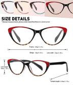 SOCTICK Cat Eye Reading Glasses for Women Blue Light Blocking,Readers for Women 2.75 with Comfort Spring Hinges,Fashion Designer Ladies Eyeglasses(4 pack)