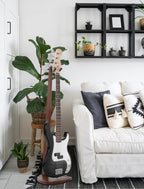 Musbeat Bass Guitar Stand, Electric Bass Stand for Studio, Living Room, Handcrafted Electric Bass Guitar Stand, Wood Guitar Stand Floor for Electric Guitar, Bass Guitar, Banjo, Guitar Gifts for Men