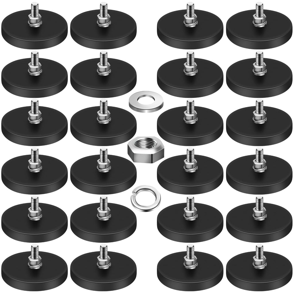 24Pack Rubber Coated Magnets, 30LBS Rubber Coated Neodymium Magnets with M5 Magnetic Assembly Base for Light Bar Mirror Camera Tool(1.69 Inch) ", since the Item received has an M5 thread.