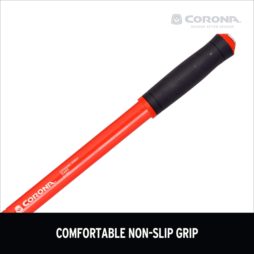 Corona GT 3050 Extendable Handle Rake, Extends reach to 34 inches, Red, 18"-36"