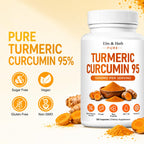Elm & Herb Pure Turmeric Curcumin 95, Turmeric Curcumin Supplement with Black Pepper, Bee Propolis, Ginger, Fat Soluble Vitamin C (2)
