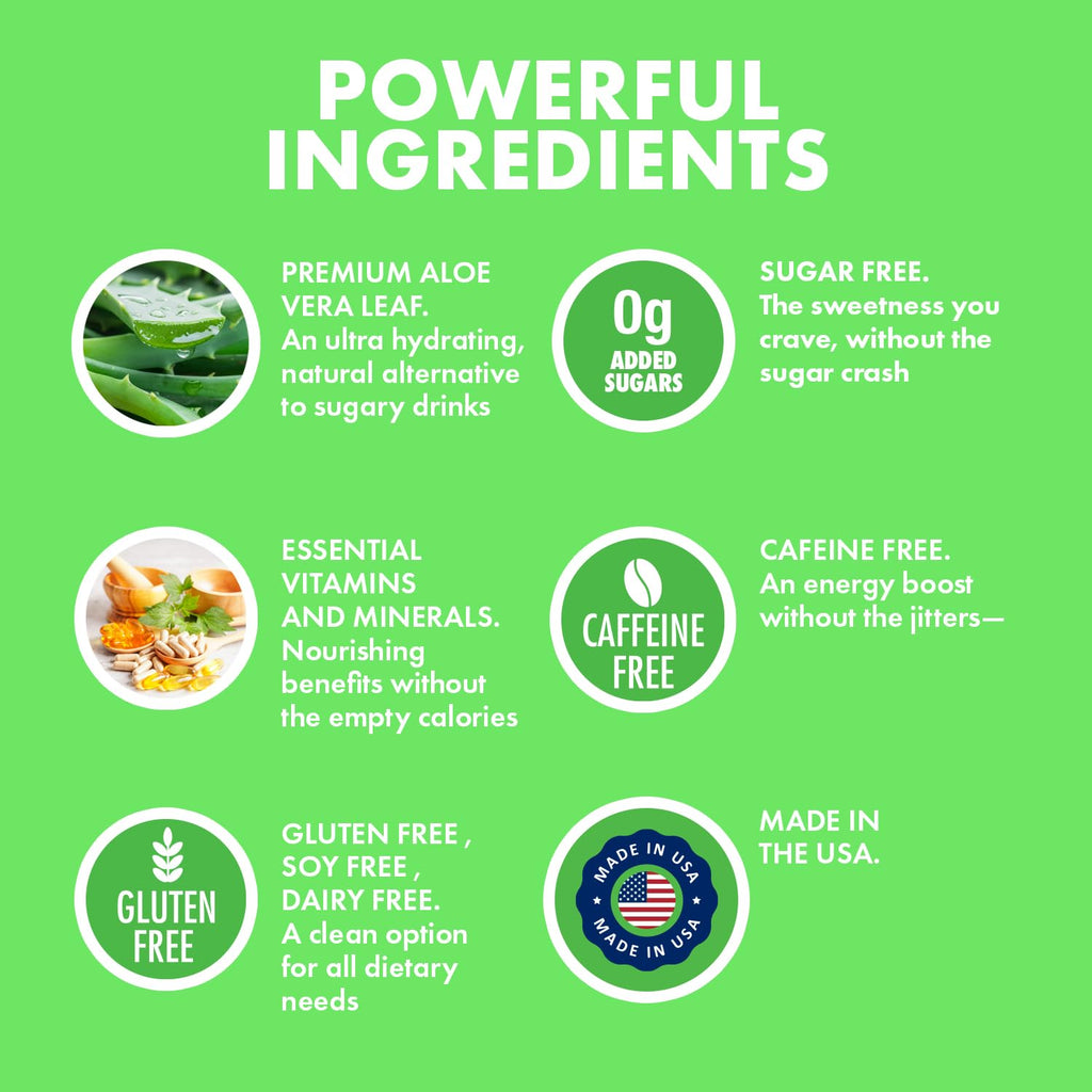 Yes You Can! Aloe Vera Powder Drink Mix - Hydration Booster Infused with Pure Organic Aloe Vera Extract - Delicious Flavors - Made in USA - Antioxidant Rich - Peach Lemonade Flavor - 40 Servings Per Canister (4 Pack)