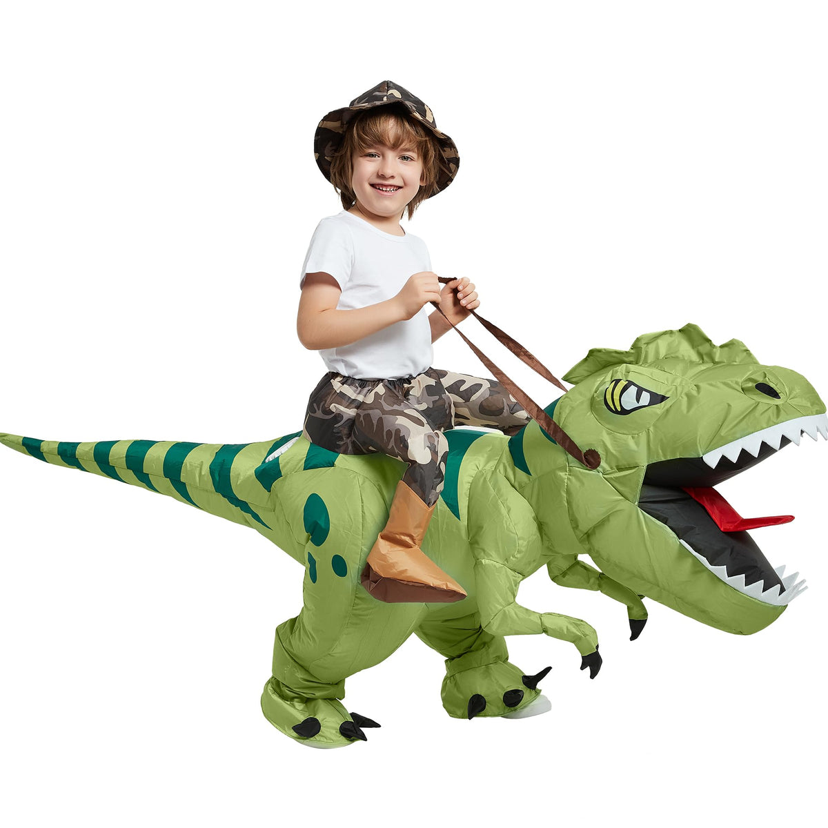 Inflatable Dinosaur Costume for Kids,Blow Up Halloween T Rex Suit (4-6YRS)