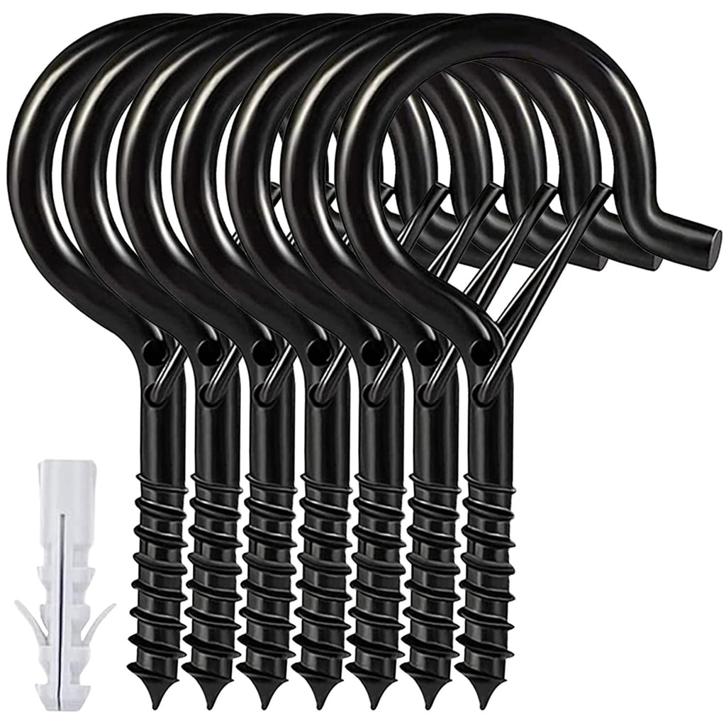 Etoolia 12 Pcs Ceiling Q Hanger Hooks for Hanging Plants 2.2inches Black