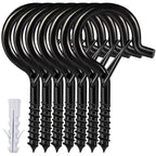 Etoolia 12 Pcs Ceiling Q Hanger Hooks for Hanging Plants 2.2inches Black