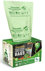 UNNI Compostable Trash Bags, 8 Gallon / 30 Liter, 50 Count, Extra Thick 0.85 mil Medium Kitchen Food Scrap Bin Liners, Certified by BPI, CMA & OK compost HOME, Meets the ASTM D6400 Standard