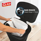Glad Trash Can with Clorox Odor Protection | Plastic Bin, 20 Gal, Black