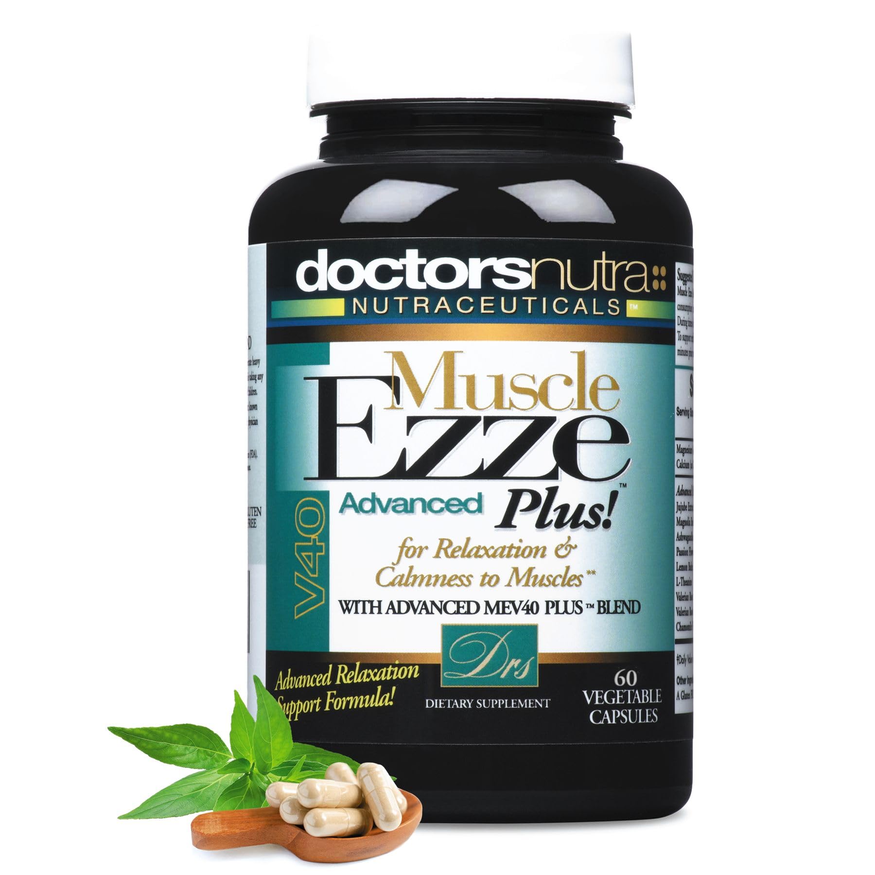 Doctors Nutra Nutraceuticals Muscle Ezze Plus - Day or Night Use Natural Relaxant - Gluten-Free - 60 Veg. Capsules