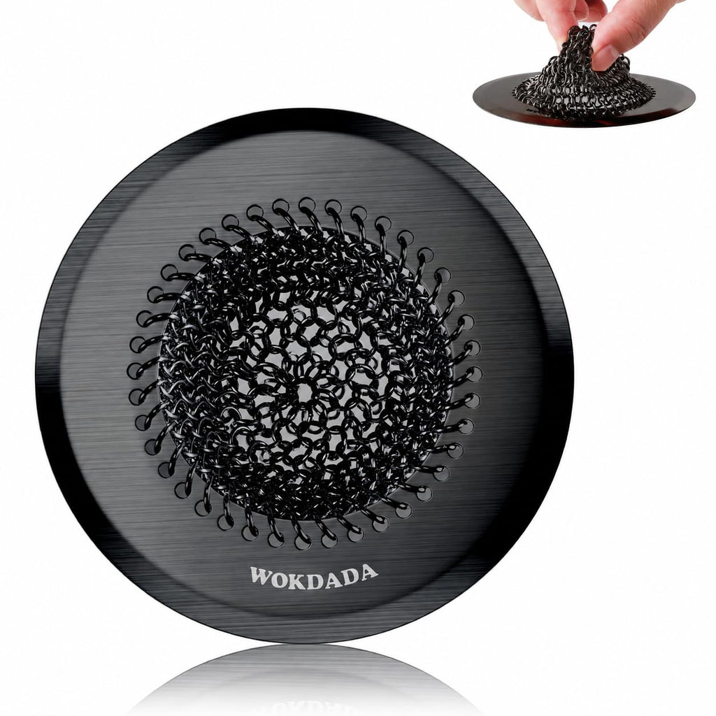 Sink Drain Strainer, Reversible Mesh Sink Strainer with 304 Stainless Steel, Wokdada Revolutionary Anti-Rust Kitchen Sink Drain Strainer for Garbage Disposal Food Catcher (Black)