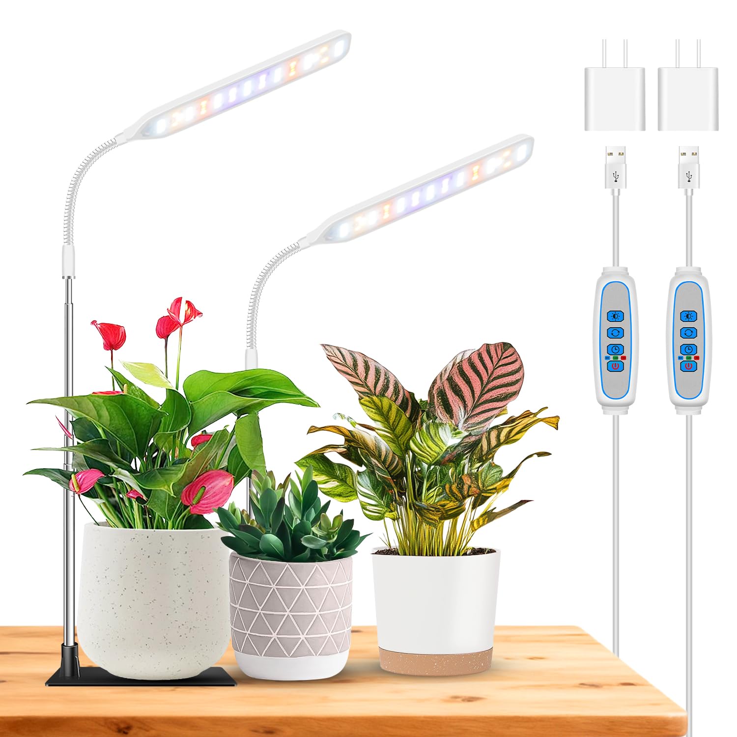 Wolezek Small Grow Lights for Indoor Plants with Base, Full Spectrum