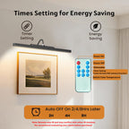 Craftersmark 24 Inch Picture Light - Black 6000mAh Battery Operated Wireless Wall Sconce with Remote & Timer for Paintings, Gallery, Mirror & Artwork
