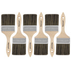 Double Thick Chip Paint Brush, 6 Pack, 3 inch / 75mm Stain Brushes for Painting Walls and Fence Staining, Wooden Handle Masonry Paintbrush for Varnish, Paste, Gesso and Limewash